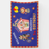Boy Big Top Circus Carnaval Vijfde Verjaardag Bann Spandoek (Verticaal)