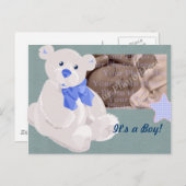 Boy Birth Announcement Briefkaart (Voorkant / Achterkant)