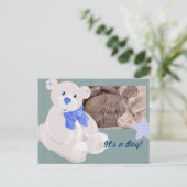 Boy Birth Announcement Briefkaart (Staand voorkant)