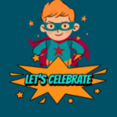 Boy Birthday Bash - Blauw en Sinaasappel Super Her Kaart