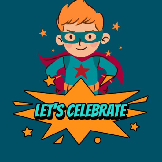 Boy Birthday Bash - Blauw en Sinaasappel Super Her Kaart