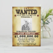 Boy Birthday Cowboy Gezocht Poster Uitnodiging (Staand voorkant)