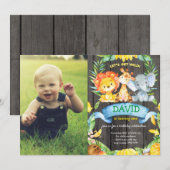 Boy Birthday Custom Foto Afbeelding Wild Een Oerwo Kaart (Voorkant / Achterkant)