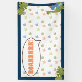 Boy Birthday - Dinosaur Stomp - achtergrond Spandoek (Verticaal)