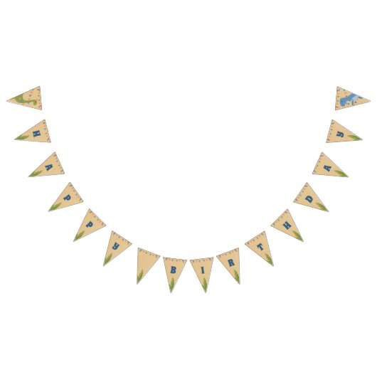 Boy Birthday - Dinosaur Stomp - partijvlaggen Vlaggetjes (Alle)