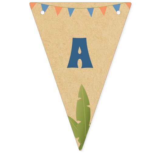 Boy Birthday - Dinosaur Stomp - partijvlaggen Vlaggetjes (Derde vlag)