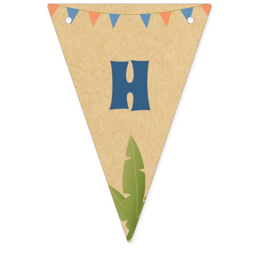 Boy Birthday - Dinosaur Stomp - partijvlaggen Vlaggetjes (Tweede vlag)