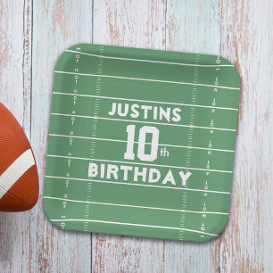 Boy Birthday Football Field Custom Papieren Bordje