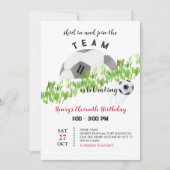 Boy Birthday Football Invitation Kaart (Voorkant)
