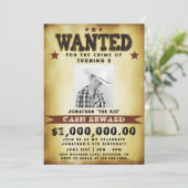 Boy Birthday Gezocht Poster Cowboy Uitnodiging (Staand voorkant)