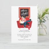 Boy Birthday Movie Night Sleepover Party Kaart (Staand voorkant)