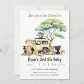 Boy Birthday Oerwoud Safari Wild Party Kaart (Voorkant)