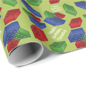 Boy Birthday Party - Bouwstenen Cadeaupapier (Rol Hoek)