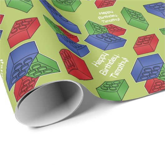 Boy Birthday Party - Bouwstenen Cadeaupapier (Rol Hoek)