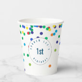 Boy Birthday Party, Primary Color Confetti Papieren Bekers (Voorkant)
