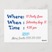 Boy Birthday Party Uitnodiging (Achterkant)