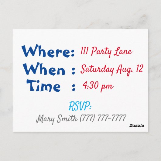 Boy Birthday Party Uitnodiging (Achterkant)