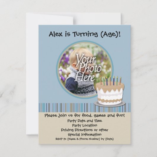 Boy Birthday Party Uitnodiging (Voorkant)