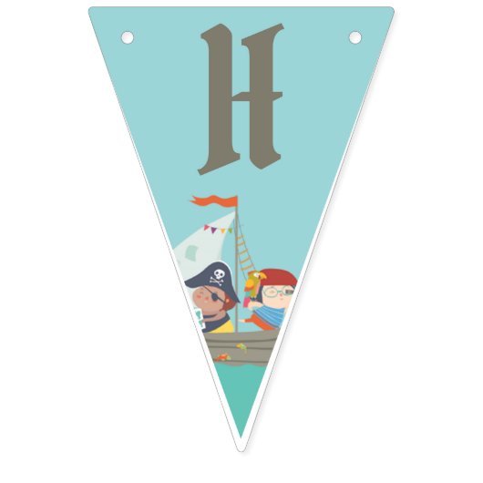 Boy Birthday - Pirate - Bunting Banner (Tweede vlag)