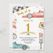 Boy Birthday Racing Cars Uitnodiging (Voorkant)