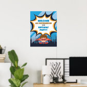 Boy Birthday Superheld Party - 18x24 Sign Poster (Thuiskantoor)