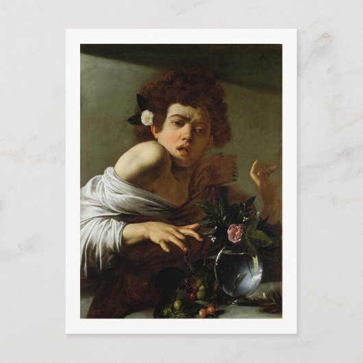 Boy Bitten door een hagedis, c.1595-1600 (olie op  Briefkaart (Voorkant)