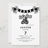 Boy Black Roller Schaatsen Verjaardagsfeest Kaart (Voorkant)