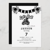 Boy Black Roller Schaatsen Verjaardagsfeest Kaart (Voorkant / Achterkant)