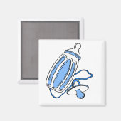 Boy blauwe fles fopspeen magneet (Voorkant / Achterkant)