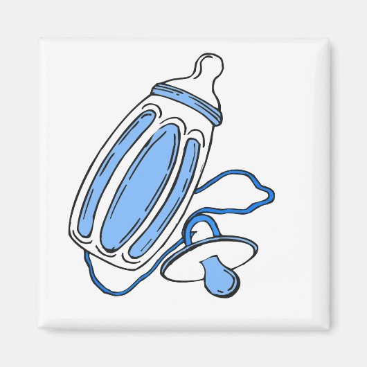 Boy blauwe fles fopspeen magneet (Voorkant)