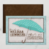 Boy Blue April Showers Baby shower Invitation Kaart (Voorkant / Achterkant)