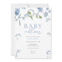 Boy Blue Baby in Bloom Baby shower Uitnodiging