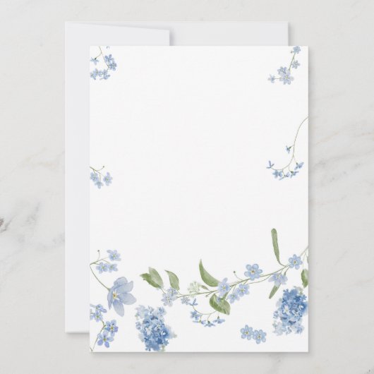 Boy Blue Baby in Bloom Baby shower Uitnodiging (Achterkant)