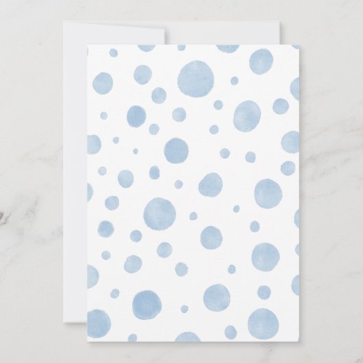 Boy Blue ballon Cute Elephant Baby shower Invitat Kaart (Achterkant)