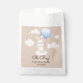 Boy Blue Balloon Schattige Bunny Baby shower Bedankzakje (Voorkant)