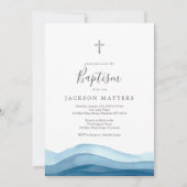 Boy Blue Baptism uitnodiging, eerste communie Kaart (Voorkant)