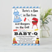 Boy Blue Barbecue Baby shower Kaart (Staand voorkant)