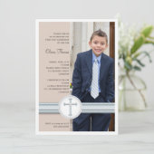 Boy Blue | Beige Fotocommuniqué Kaart (Staand voorkant)