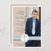 Boy Blue | Beige Fotocommuniqué Kaart (Voorkant / Achterkant)