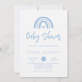 Boy Blue Boho Rainbow Baby shower Kaart (Voorkant)