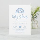 Boy Blue Boho Rainbow Baby shower Kaart (Staand voorkant)