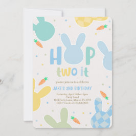 Boy Blue Bunny 2e verjaardag Kaart