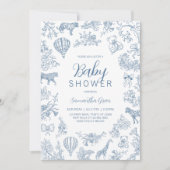 Boy Blue Chinoiserie Safari Baby shower Kaart (Voorkant)