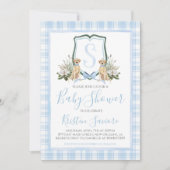 Boy Blue Dog Baby shower Preppy Southern Kaart (Voorkant)