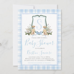 Boy Blue Dog Baby shower Preppy Southern Kaart
