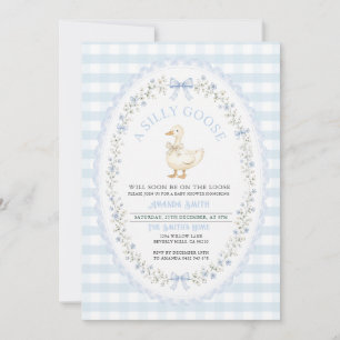 Boy Blue Domme Gans Grandmillennial Baby Shower Kaart