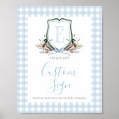 Boy Blue Duck Baby shower Custom Sign Poster (Voorkant)