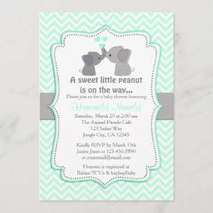 Boy Blue Elephant Baby Shower Invitations Chev 330 Kaart