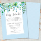 Boy Blue Floral Baby Sprinkle Kaart
