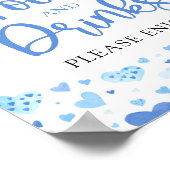 Boy Blue Hearts Valentijn Eten en Drinken Teken Poster (Hoek)